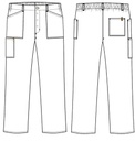 Unisex buks m/lårlomme, sort, 65/35% rPES/CO, Kentaur, fra XS til 2XL (1 stk.)