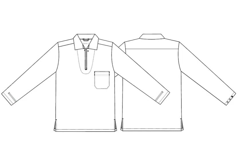 Unisex busseronne, hvid, 65/35% PES/CO, Kentaur, fra XS til 2XL (1 stk.)
