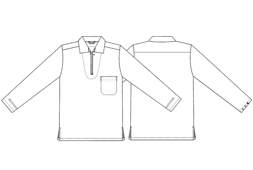 Unisex busseronne, hvid, 65/35% PES/CO, Kentaur, fra XS til 2XL (1 stk.)
