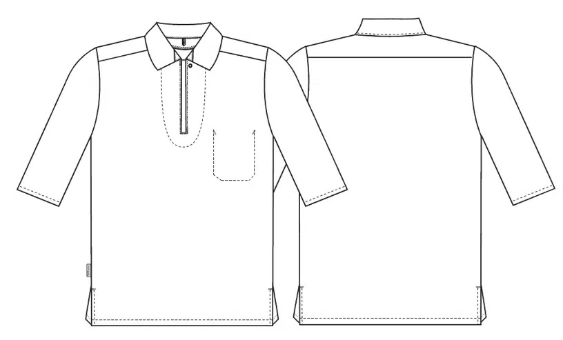 Unisex busseronne k/arm, hvid, 65/35% PES/CO, Kentaur, fra XS til 2XL (1 stk.)