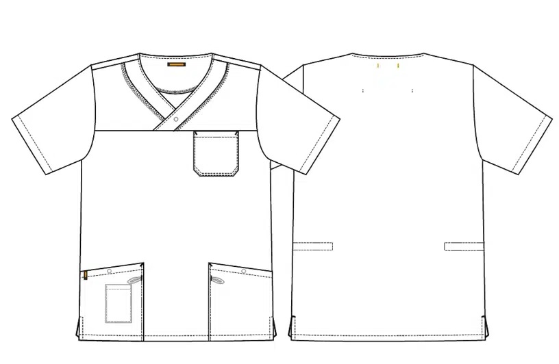 Unisex busseronne, blå/hvid strib, 60/40% CO/PES, Kentaur, fra 2XS til 2XL (1 stk.)