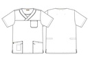 Unisex busseronne, blå/hvid strib, 60/40% CO/PES, Kentaur, fra 2XS til 2XL (1 stk.)
