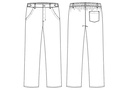 Unisex buks, hvid, 65/35% PES/CO, Kentaur, fra XS til 2XL (1 stk.)