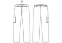 Unisex buks m/lårlomme, sort/hvid, 65/35% PES/CO, Kentaur, fra XS til 2XL (1 stk.)