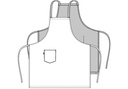 Sandwich forklæde, mørk sand/charcoal, 65/35% PES/CO, Kentaur, uni-størrelse, (1 stk.)