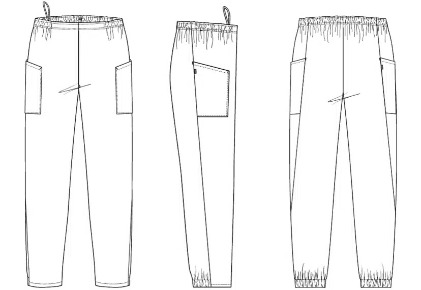 Cargo pants - Comfy fit, hvid, 50/50% CLY/PES, Kentaur, fra 2XS til 2XL (1 stk.)