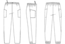 Cargo pants - Comfy fit, hvid, 50/50% CLY/PES, Kentaur, fra 2XS til 2XL (1 stk.)