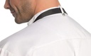 Kokkejakke med piping, hvid m. bordeaux pipe, 65/35% PES/CO, Kentaur, fra XS til 2XL (1 stk.)