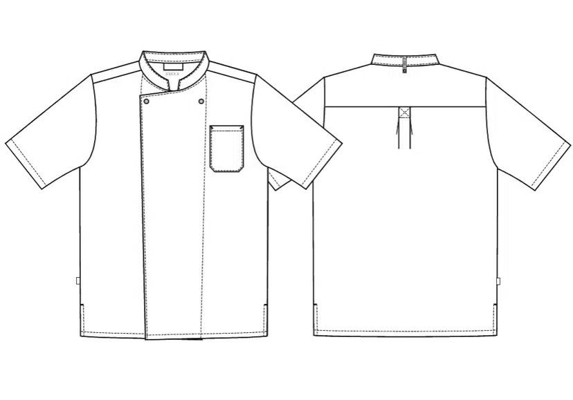 Unisex kokke-/servicejakke s/s, hvid, 65/35% PES/CO, Kentaur, fra 2XS til 2XL (1 stk.)