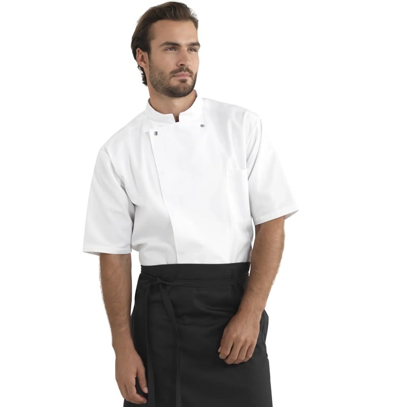 Unisex kokke-/servicejakke s/s, hvid, 65/35% PES/CO, Kentaur, fra 2XS til 2XL (1 stk.)