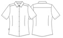 Dameskjorte k/arm, sort, 65/35% PES/CO, Kentaur, fra XS til 2XL (1 stk.)