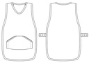 Sandwichforklæde, sort m. sort/hvid tern, 65/35% PES/CO, Kentaur, fra XS/S til XL/2X (1 stk.)