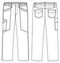 Unisex pull on buks, hvid, 50/50% CO/PES, Kentaur, fra XS til 2XL (1 stk.)