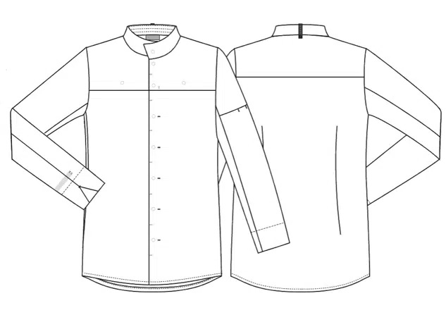 Kokkeskjorte, hvid, 65/35% PES/CO, Kentaur, fra XS til 2XL (1 stk.)