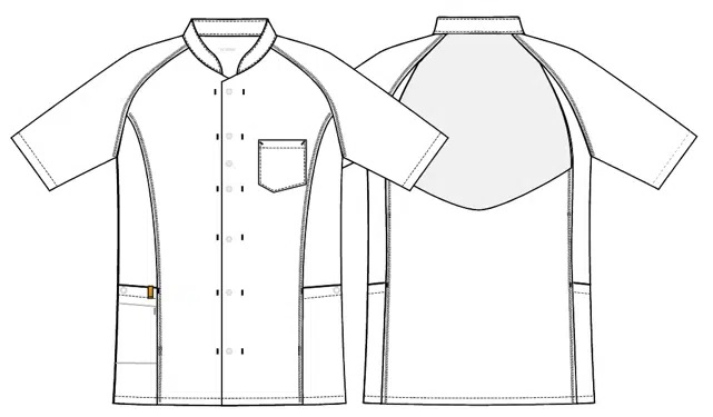 Unisex skjorte, turkis m. hvid flatlock, 50/50% CLY/rPES, Kentaur, fra 2XS til 2XL (1 stk.)