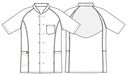 Unisex skjorte, turkis m. hvid flatlock, 50/50% CLY/rPES, Kentaur, fra 2XS til 2XL (1 stk.)