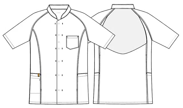 Unisex skjorte, marine m. hvid flatlock, 50/50% CLY/rPES, Kentaur, fra 2XS til 2XL (1 stk.)
