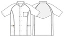 Unisex skjorte, marine m. hvid flatlock, 50/50% CLY/rPES, Kentaur, fra 2XS til 2XL (1 stk.)