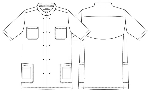 Kort unisex jakke, hvid, 50/50% CO/PES, Kentaur, fra 2XS til 2XL (1 stk.)