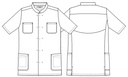 Kort unisex jakke, hvid, 50/50% CO/PES, Kentaur, fra 2XS til 2XL (1 stk.)