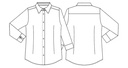 Dameskjorte 7/8 ærmer, sort, 65/35% PES/CO, Kentaur, fra XS til 2XL (1 stk.)