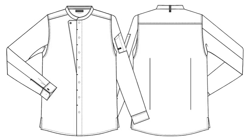 Kokke-/servicejakke langærmet, hvid, 65/35% rPES/CO, Kentaur, fra 2XS til 2XL (1 stk.)
