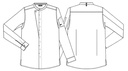 Kokke-/servicejakke langærmet, hvid, 65/35% rPES/CO, Kentaur, fra 2XS til 2XL (1 stk.)