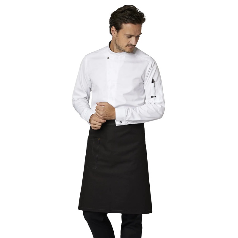 Kokke-/servicejakke langærmet, hvid, 65/35% rPES/CO, Kentaur, fra 2XS til 2XL (1 stk.)