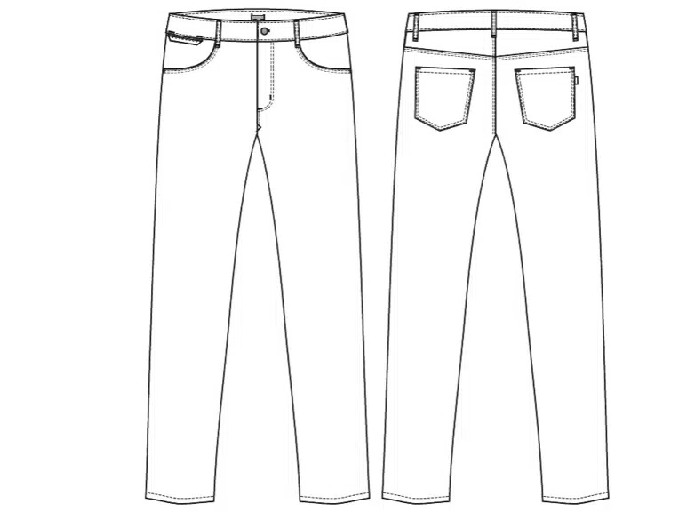 High stretch Herrejeans, hvid, 67/31/2%CO/PES/EL, Kentaur, fra 68 til 104 (1 stk.)