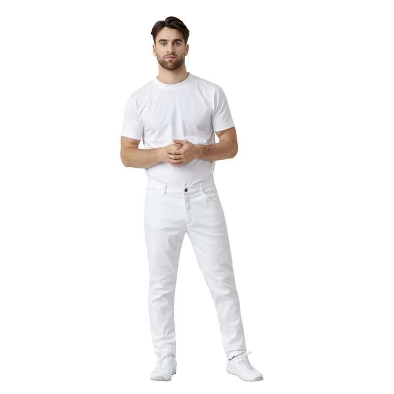 High stretch Herrejeans, hvid, 67/31/2%CO/PES/EL, Kentaur, fra 68 til 104 (1 stk.)