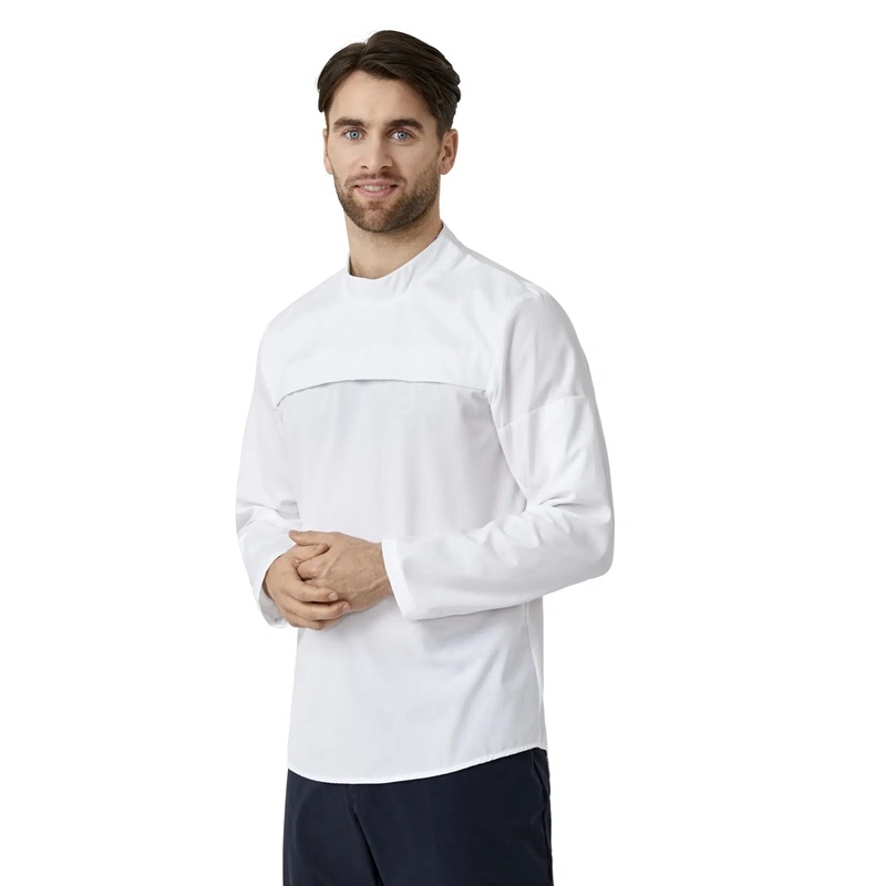 Herre popover skjorte, hvid, 65/35% PES/CO, Kentaur, fra XS til 2XL (1 stk.)