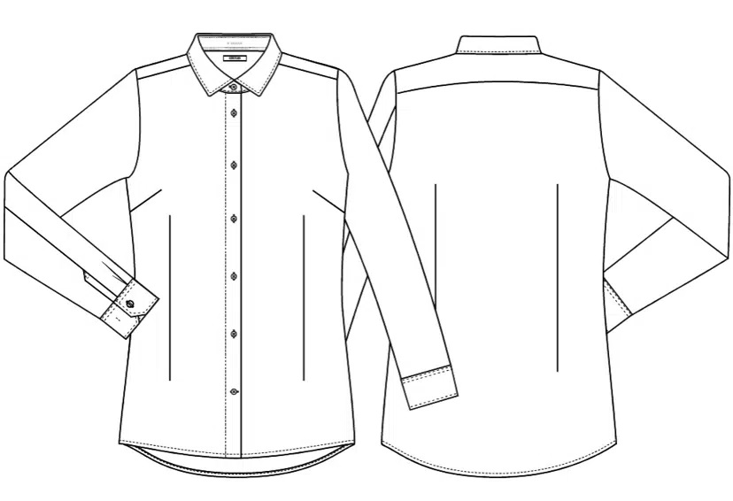 Dameskjorte - modern fit, sort, 49/48/3%CO/PES/EOL, Kentaur, fra XS til 2XL (1 stk.)