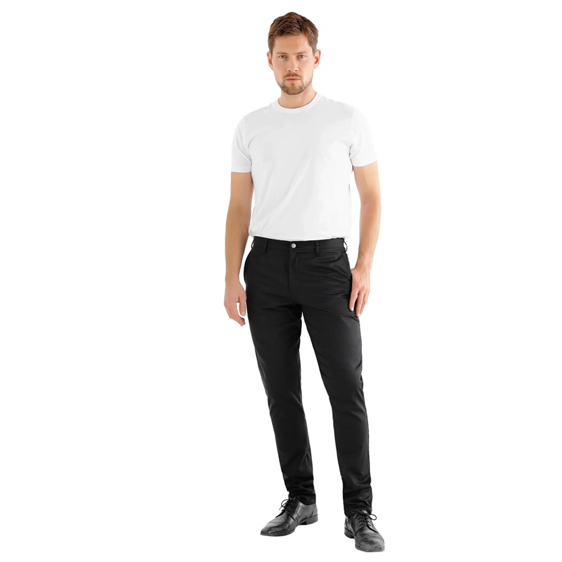 Herre chino, sort, 65/35% PES/CO, Kentaur, fra 68 til 104 (1 stk.)