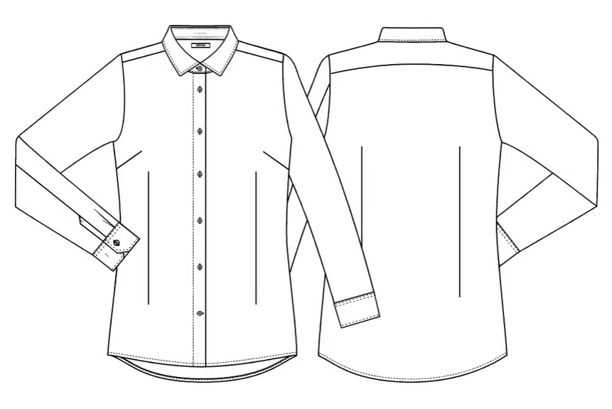 Dameskjorte - modern fit, hvid, 49/48/3%CO/PES/EOL, Kentaur, fra XS til 2XL (1 stk.)