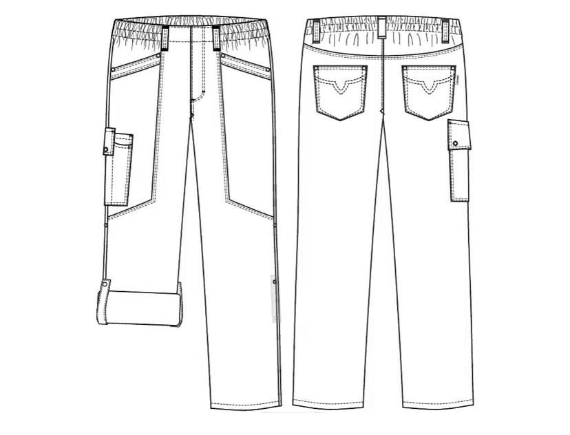 Unisex pull on flex buks, hvid, 50/50% CO/PES, Kentaur, fra XS til 2XL (1 stk.)