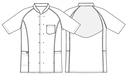 Unisex skjorte, pale blue m. hvid flatlock, 50/50% CLY/rPES, Kentaur, fra 2XS til 2XL (1 stk.)