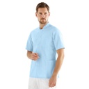 Unisex skjorte, pale blue m. hvid flatlock, 50/50% CLY/rPES, Kentaur, fra 2XS til 2XL (1 stk.)
