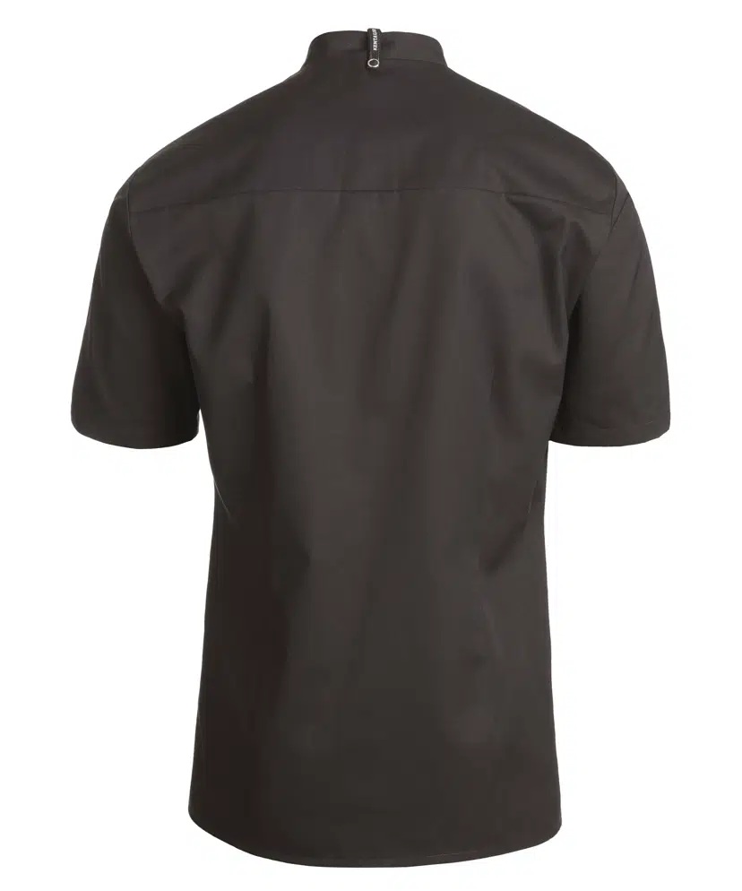 Kokke-/service skjorte k/arm, sort, 65/35% rPES/CO, Kentaur, XS til 2XL (1 stk.)