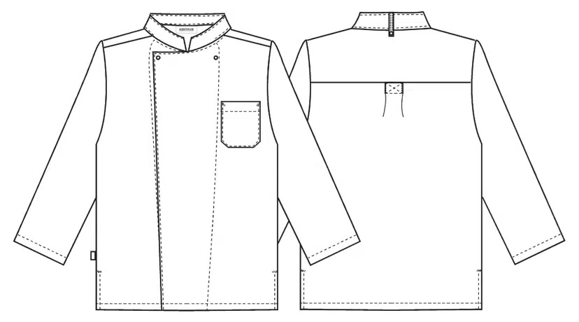 Unisex jakke med lange ærmer, sort, 65/35% PES/CO, Kentaur, fra 2XS til 2XL (1 stk.)