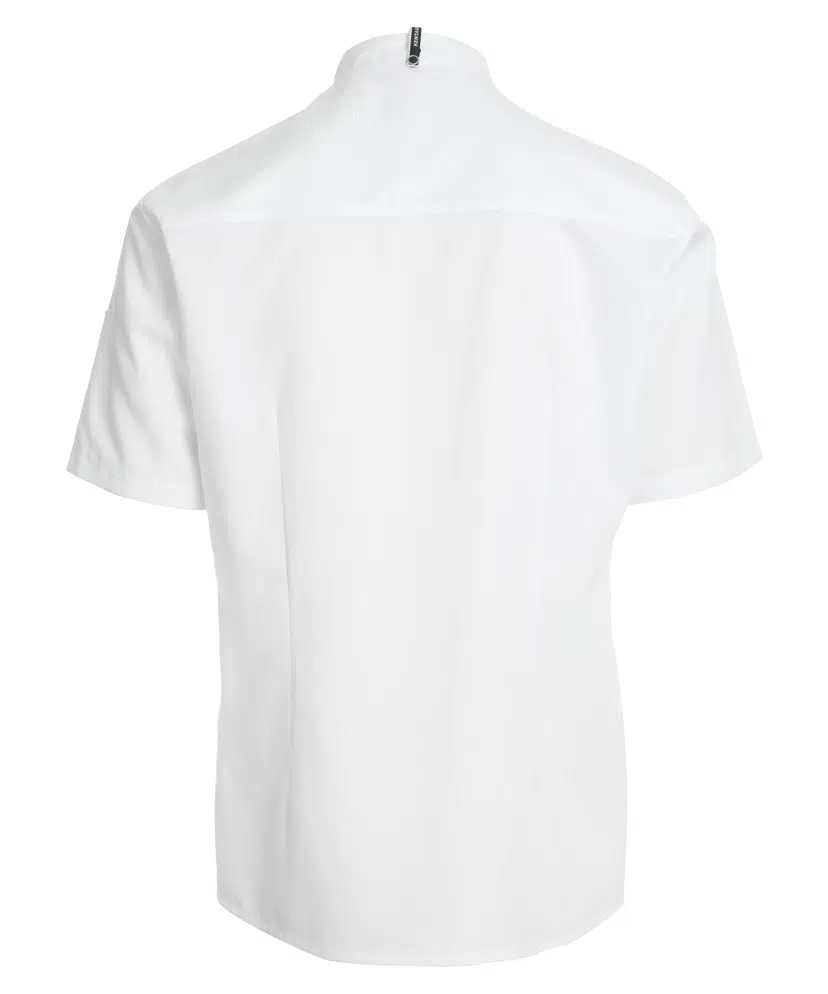 Kokke-/servicejakke, korte ærmer, hvid, 65/35% rPES/CO, Kentaur, fra 2XS til 2XL (1 stk.)