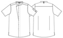 Kokke-/servicejakke, korte ærmer, hvid, 65/35% rPES/CO, Kentaur, fra 2XS til 2XL (1 stk.)