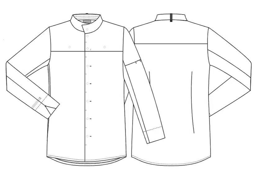 Kokkeskjorte, sort, 65/35% PES/CO, Kentaur, fra XS til 2XL (1 stk.)