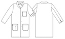 Unisex Kittel, hvid, 65/35% PES/CO, Kentaur, fra XS til 2XL (1 stk.)