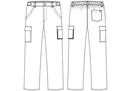 Unisex buks m/ lårlomme, hvid, 65/35% PES/CO, Kentaur, fra XS til 2XL (1 stk.)