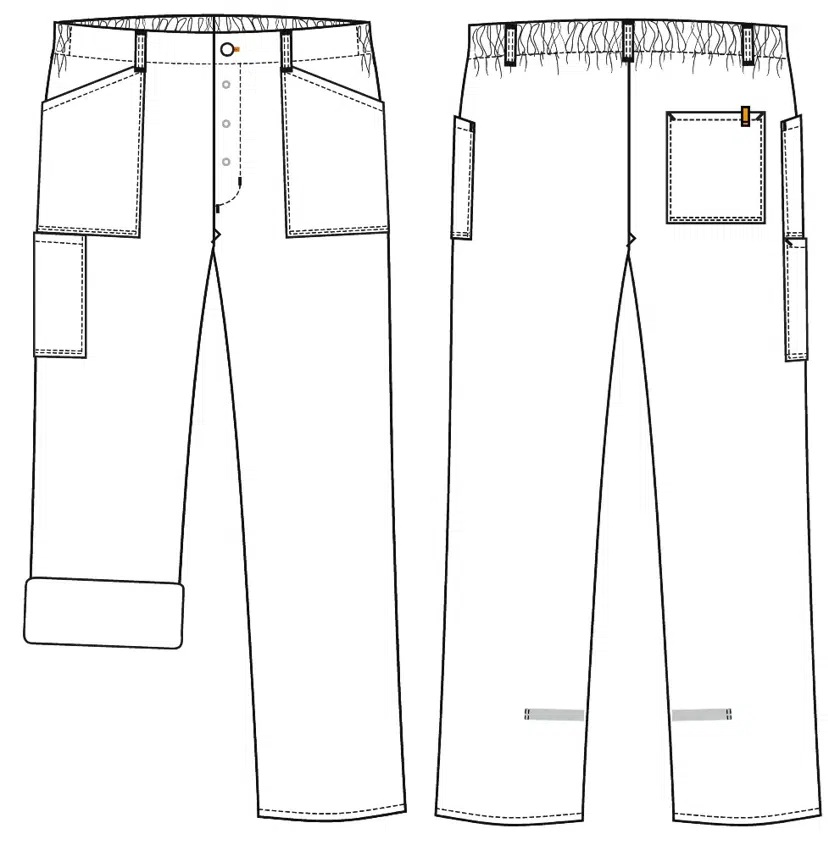 Unisex buks, hvid, 50/50% CO/PES, Kentaur, fra XS til 2XL (1 stk.)
