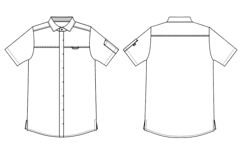 Herreskjorte, korte ærmer, hvid, 65/35% PES/CO, Kentaur, fra XS til 2XL (1 stk.)