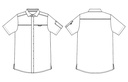 Herreskjorte, korte ærmer, hvid, 65/35% PES/CO, Kentaur, fra XS til 2XL (1 stk.)