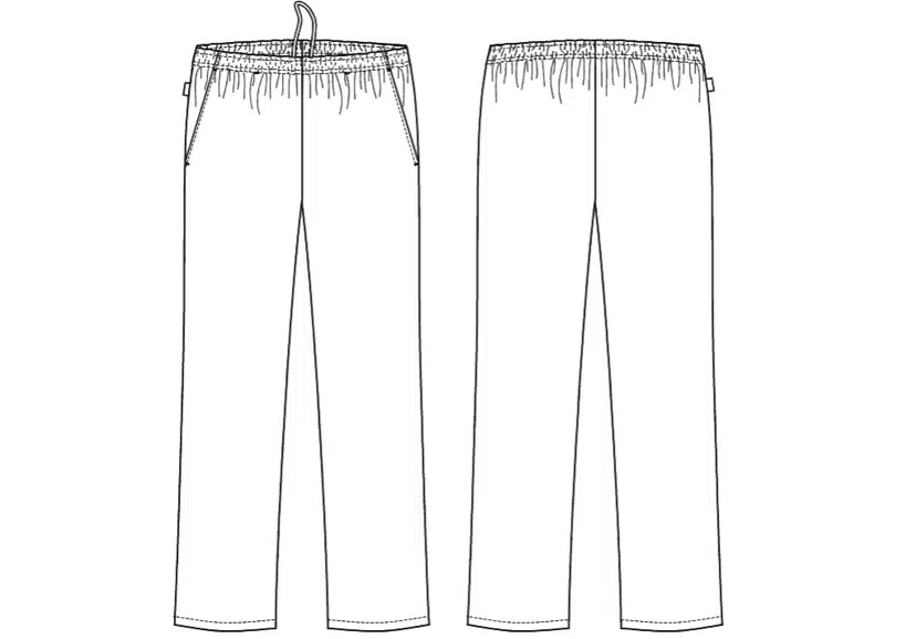 Unisex buks 75 cm, hvid, 65/35% PES/CO, Kentaur, fra XS til 2XL (1 stk.)