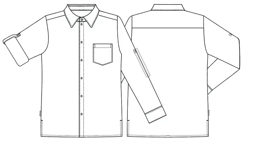 Herreskjorte, sort, 65/35% PES/CO, Kentaur, fra XS til 2XL (1 stk.)