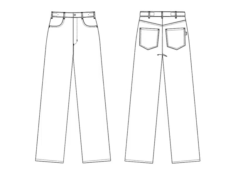 Unisex jeans, hvid, 65/35% PES/CO, Kentaur, fra XS til 2XL (1 stk.)